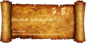 Hajduk Bereniké névjegykártya